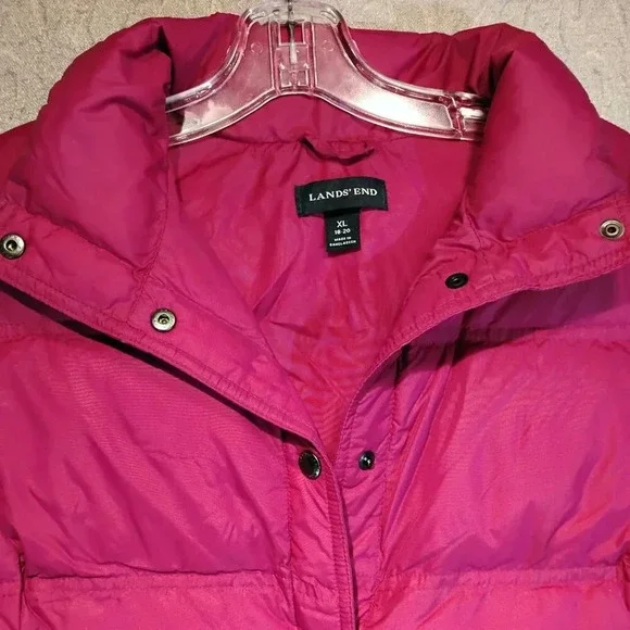 Lands'  End Hot Pink/Purple 80% Down Puffer Vest in Size XL 18-20 - Picture 2 of 11